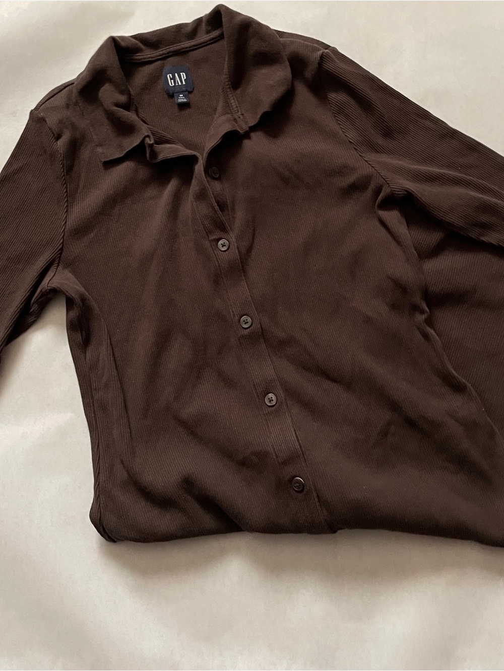 Gap Tall Brown Mini Button Up Dress